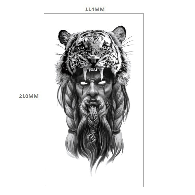 Animal Pattern Tiger Lion Half Arm Water Transfer Imitation Tattoo