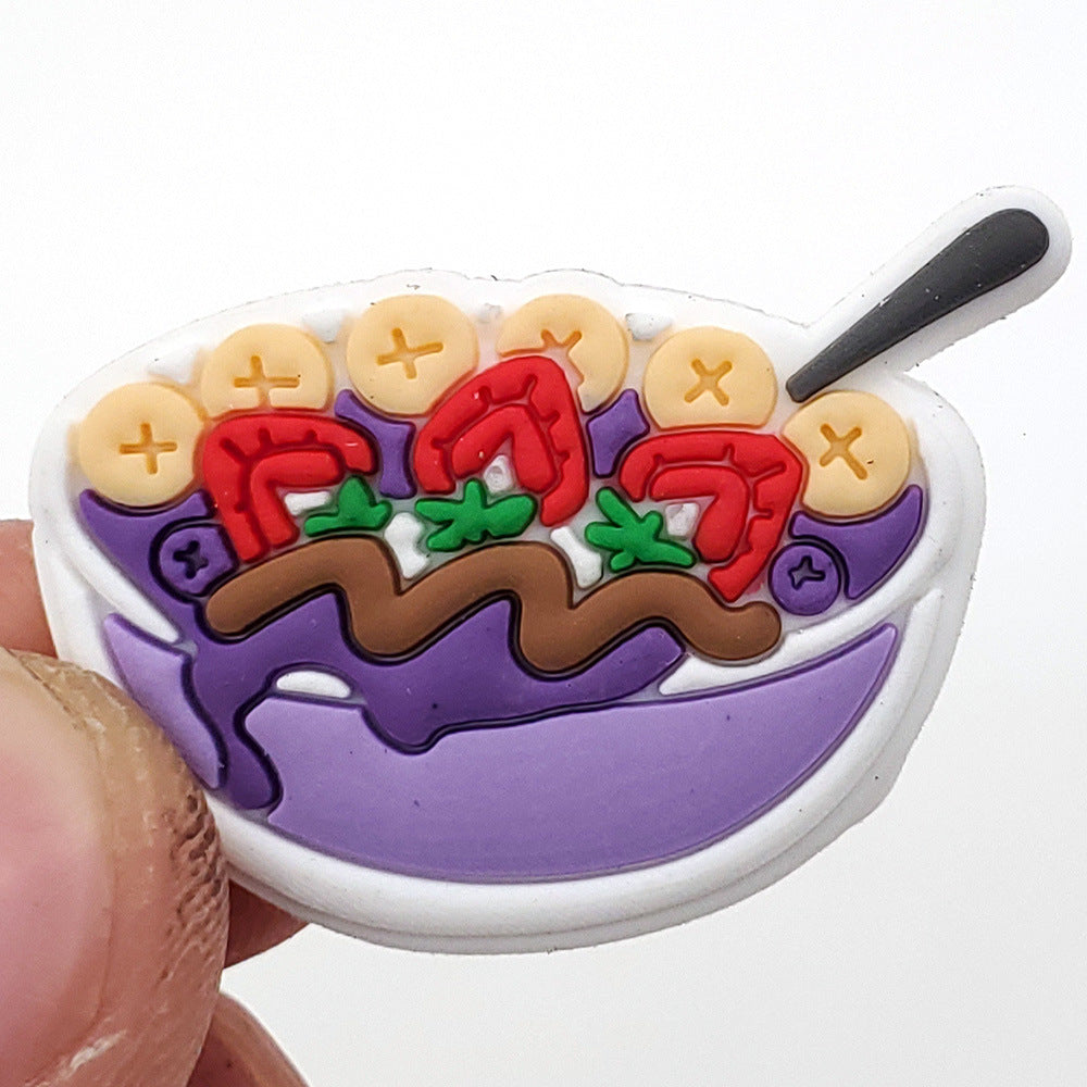 Cartoon Food Hole Shoes Shoe Ornament Shoe Buckle PVC Eva Sandals Decorative Accessories