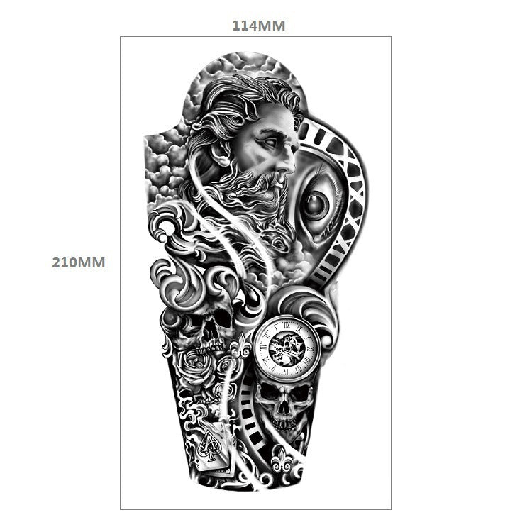 Animal Pattern Tiger Lion Half Arm Water Transfer Imitation Tattoo