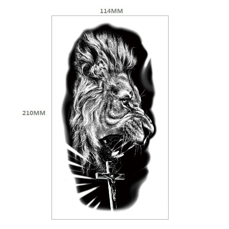 Animal Pattern Tiger Lion Half Arm Water Transfer Imitation Tattoo