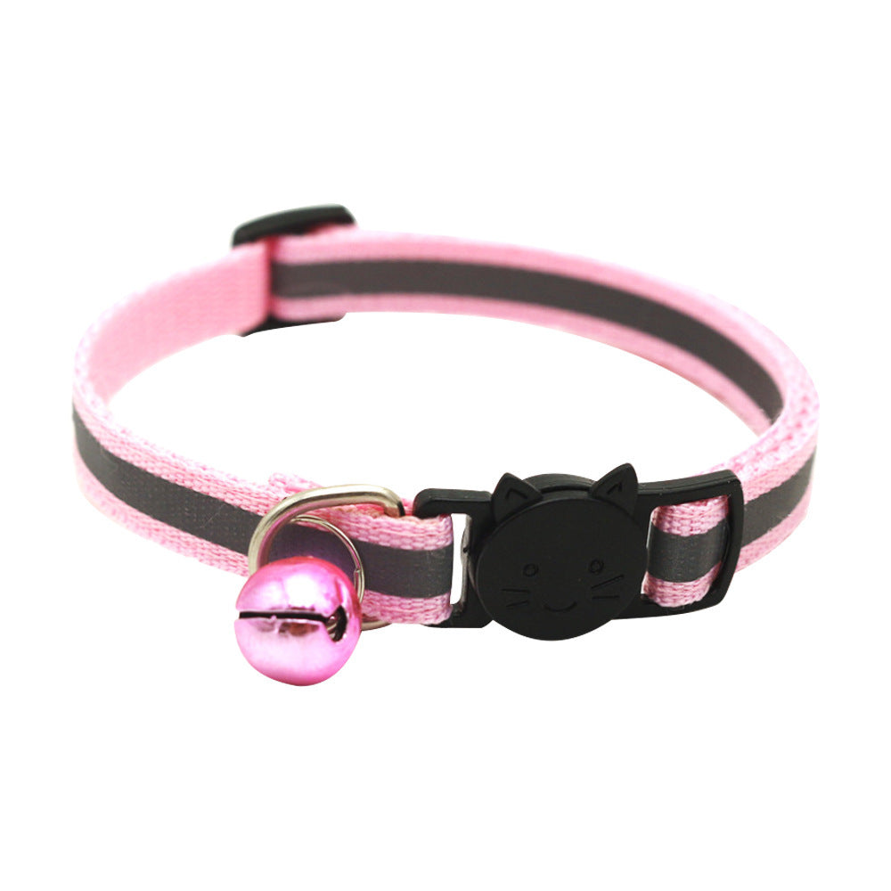 Colorful Polyester Reflective Bell Cat Jack Pet Collar