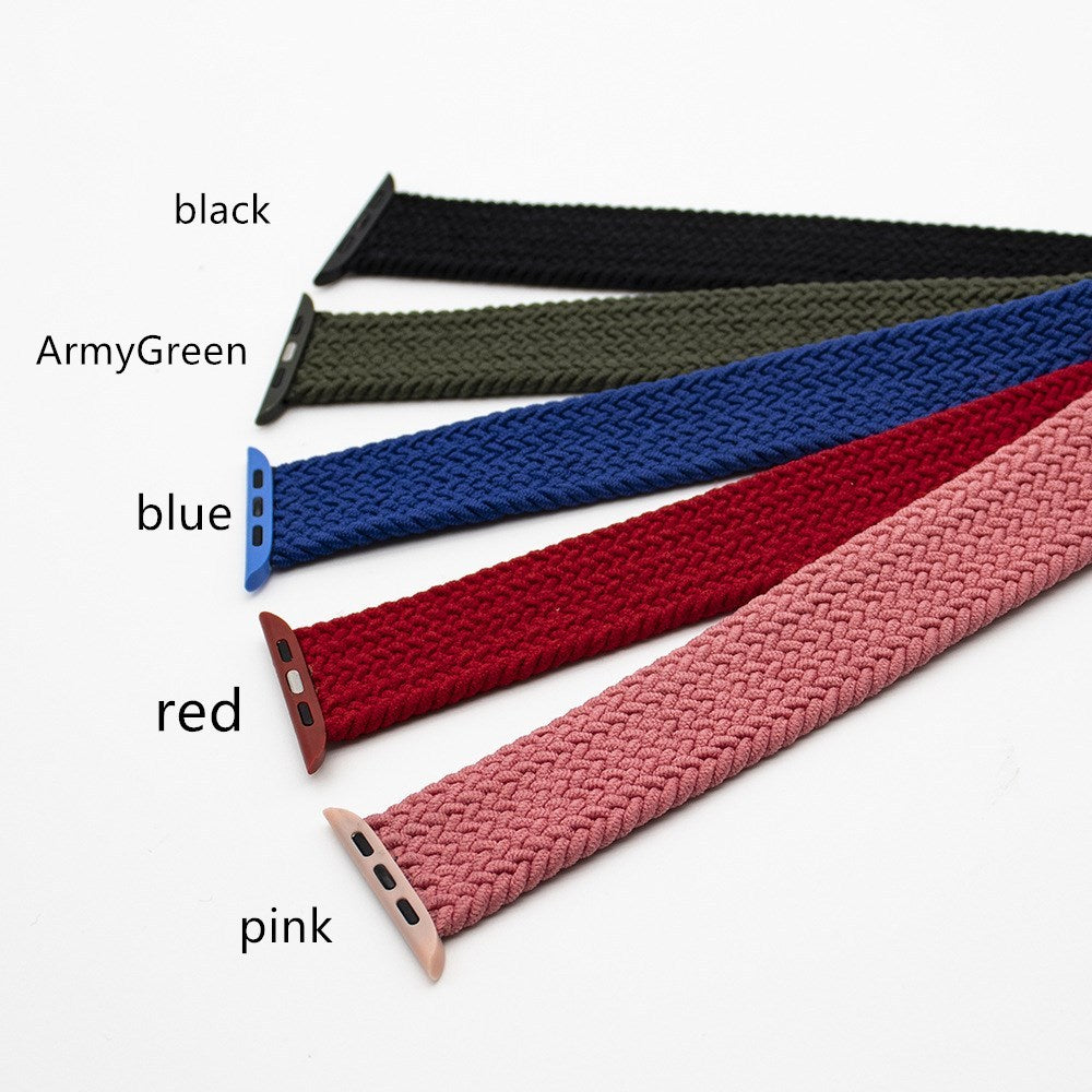 Compatible with Apple , Nylon One-Piece Watch Strap Woven With Plastic Head