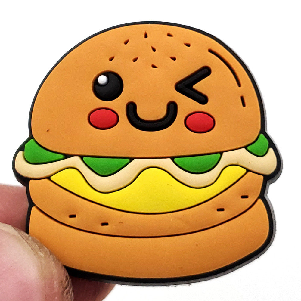 Cartoon Food Hole Shoes Shoe Ornament Shoe Buckle PVC Eva Sandals Decorative Accessories