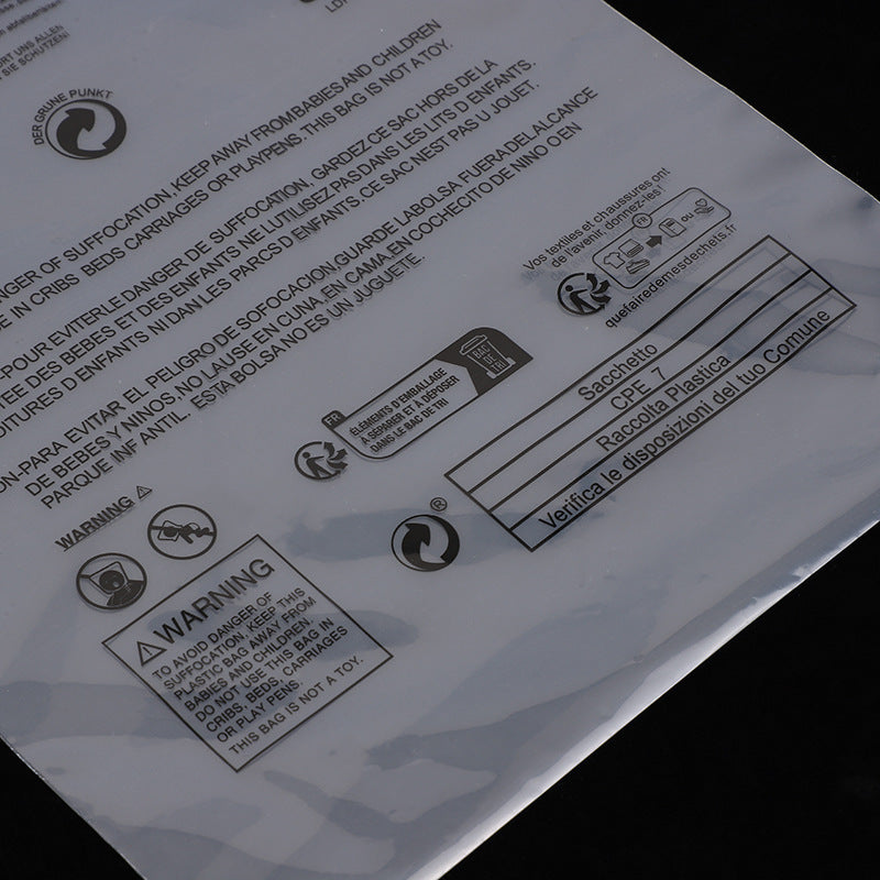 A Warning Message For Plastic Clothing Packaging Bags