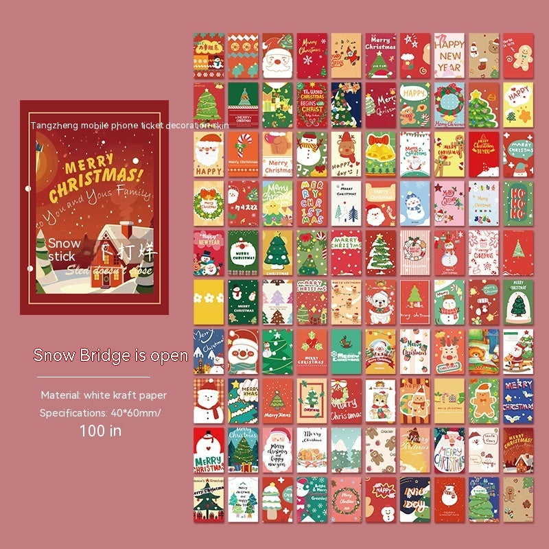 Christmas Handwriting Small Book 100 Mini Paper Notes