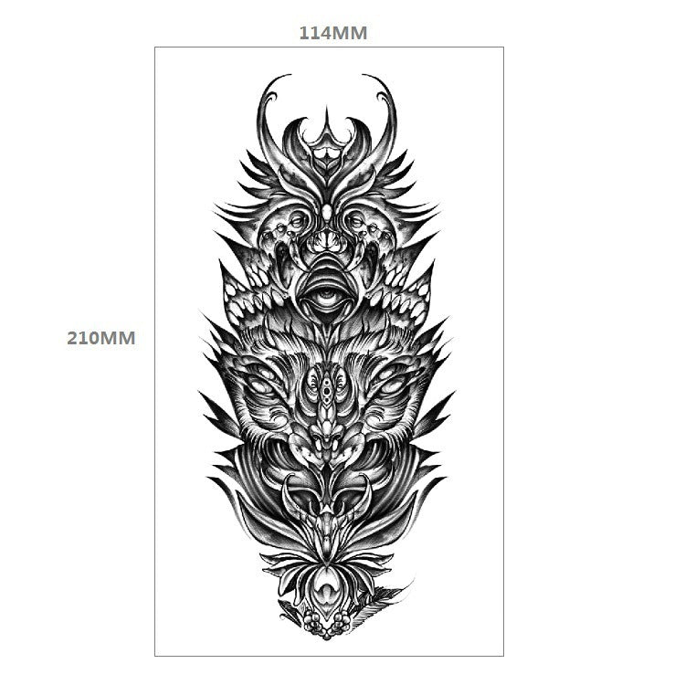 Animal Pattern Tiger Lion Half Arm Water Transfer Imitation Tattoo