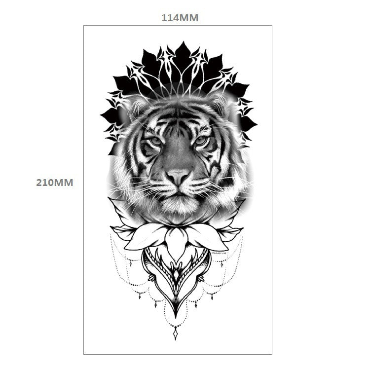 Animal Pattern Tiger Lion Half Arm Water Transfer Imitation Tattoo