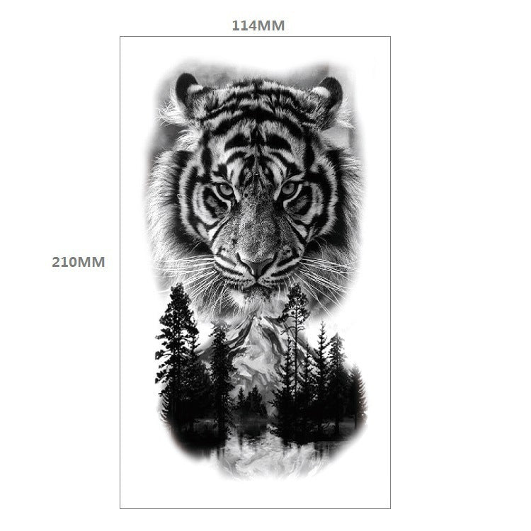Animal Pattern Tiger Lion Half Arm Water Transfer Imitation Tattoo
