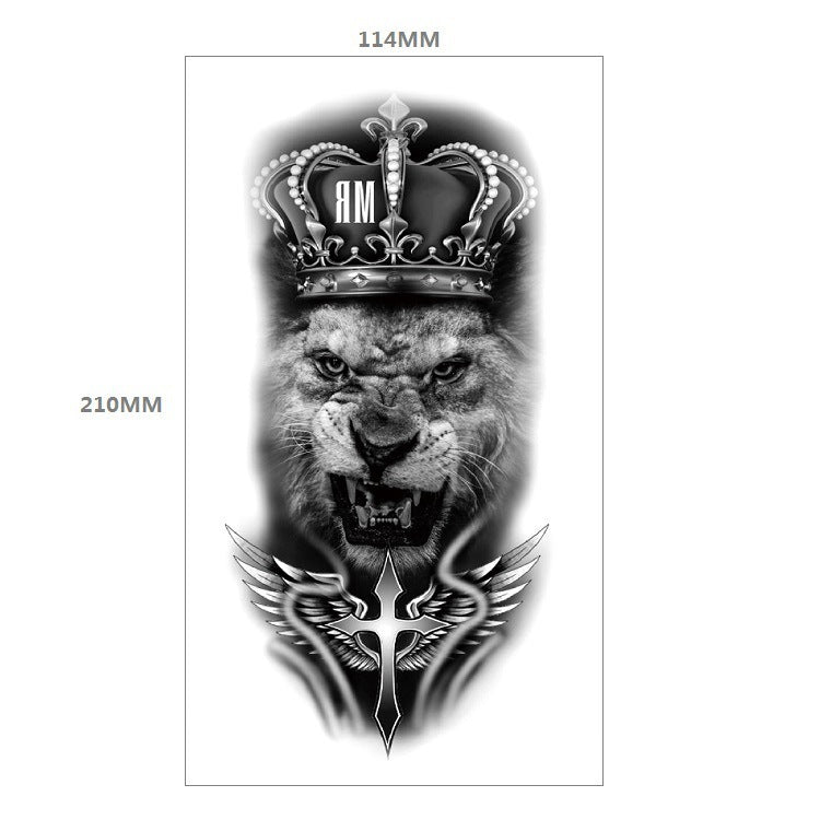 Animal Pattern Tiger Lion Half Arm Water Transfer Imitation Tattoo