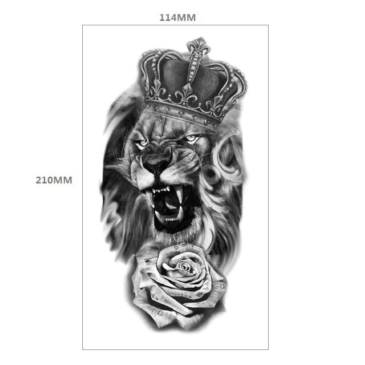 Animal Pattern Tiger Lion Half Arm Water Transfer Imitation Tattoo