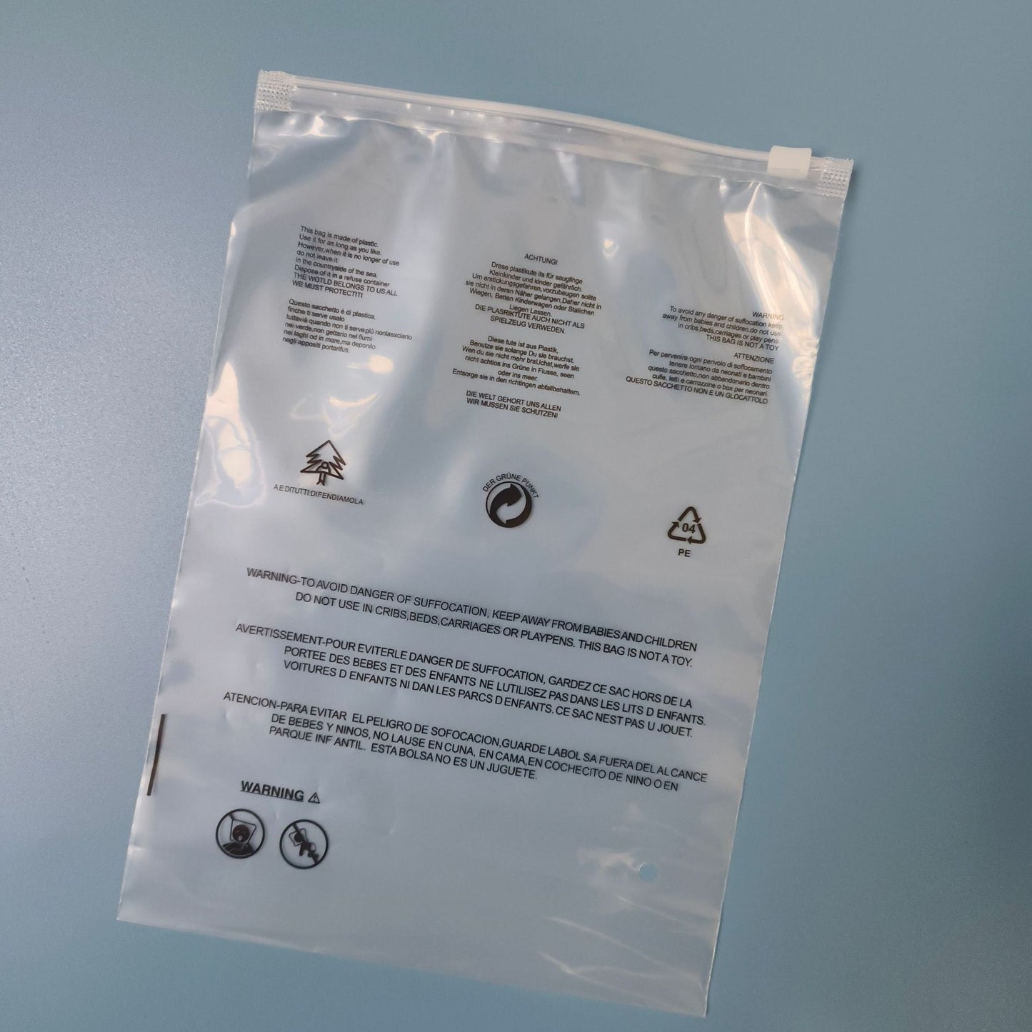 A Warning Message For Plastic Clothing Packaging Bags