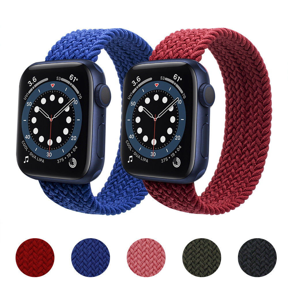 Compatible with Apple , Nylon One-Piece Watch Strap Woven With Plastic Head