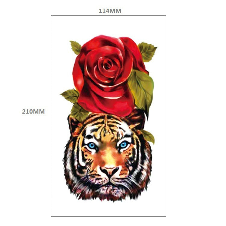 Animal Pattern Tiger Lion Half Arm Water Transfer Imitation Tattoo