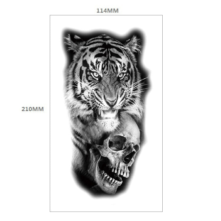 Animal Pattern Tiger Lion Half Arm Water Transfer Imitation Tattoo