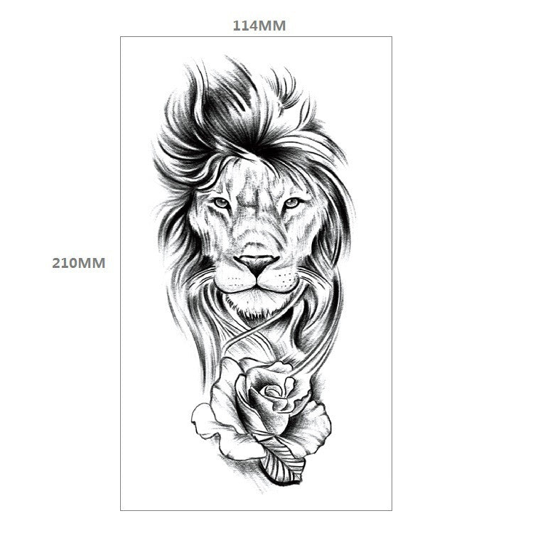 Animal Pattern Tiger Lion Half Arm Water Transfer Imitation Tattoo