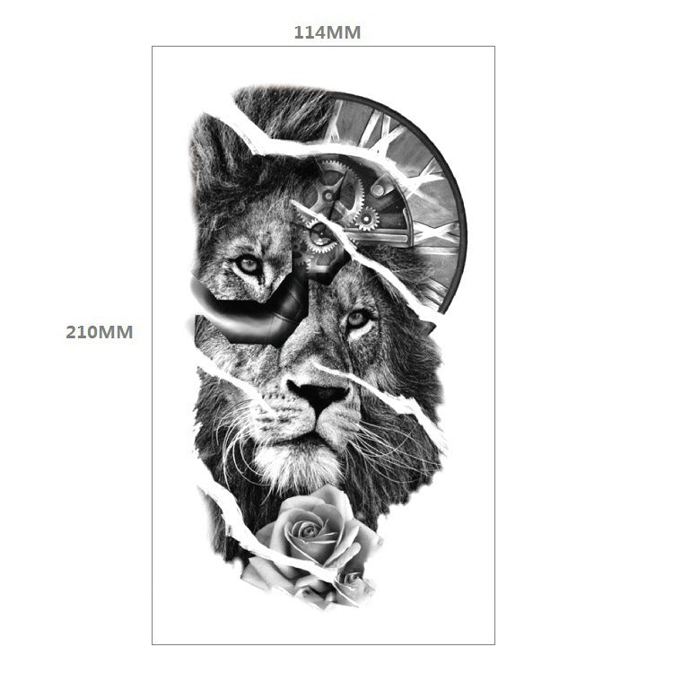 Animal Pattern Tiger Lion Half Arm Water Transfer Imitation Tattoo