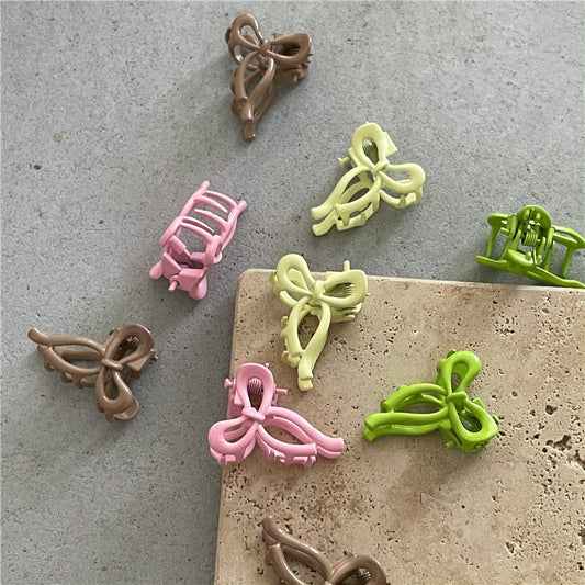 Color Bow Mini Side Bangs Small Jaw Clip Side Clip Princess Hair Claw