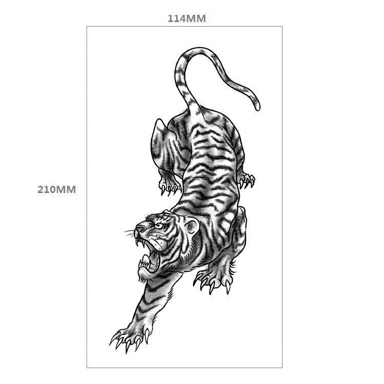 Animal Pattern Tiger Lion Half Arm Water Transfer Imitation Tattoo