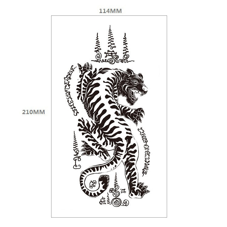 Animal Pattern Tiger Lion Half Arm Water Transfer Imitation Tattoo