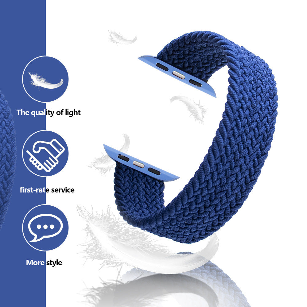 Compatible with Apple , Nylon One-Piece Watch Strap Woven With Plastic Head