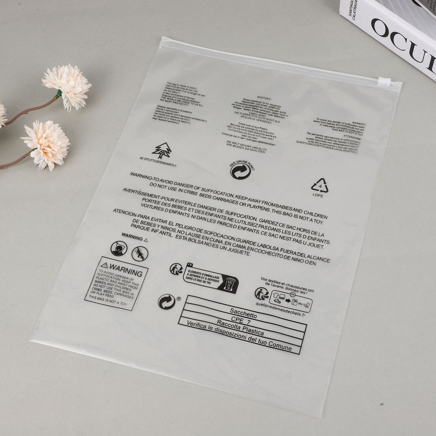 A Warning Message For Plastic Clothing Packaging Bags