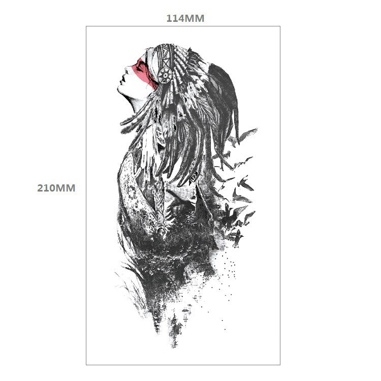 Animal Pattern Tiger Lion Half Arm Water Transfer Imitation Tattoo